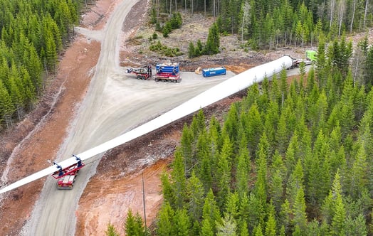 Transport av vindturbinblad