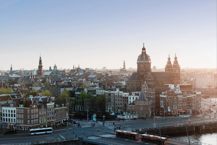 Utsikt över centrala Amsterdam Utsikt över centrala Amsterdam